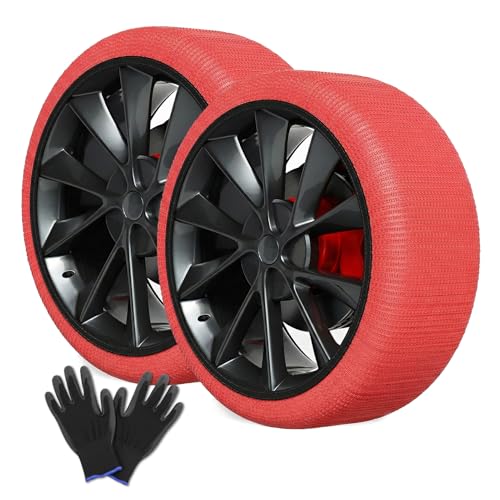 C-Hopetree Snow Socks for Tires, Superior Grip Alternative for Snow Chain, Anti-skid Tire Traction Device for Cars and SUVs, Large, Pack of 1 pair (2 pieces)