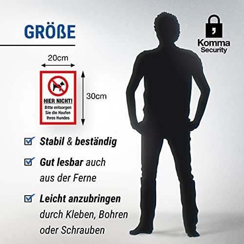 Komma Security Bitte Entsorgen Sie die Haufen Ihres Hundes Schild Hunde kacken verboten - Verbotsschild Hundeverbotsschild Verbot Hundeklo Hundekot Hundehaufen Hundekacke