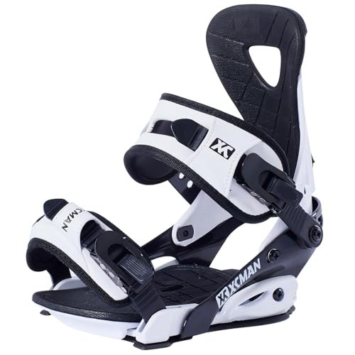 XCMAN Outdoors All-Mountain Snowboard Binding | Boot US Size 6-9 (Black White,...