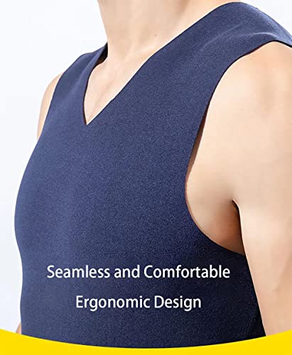 Cherish 3 Pack Men Winter Warm Undershirt Tank Sleeveless Thick Thermal Vest Fleece Lined (L)2