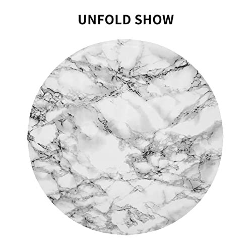 Giwawa White Marble Tablecloth Round 60 Inch, Black Grey Marbling Granite Surface Texture Decorative Table Cover for Kitchen Dinning Party, Waterproof Stain & Wrinkle Resistant