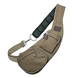 Rothco Vintage Canvas Crossbody Sling Bag – Compact Travel Shoulder Backpack 2L Storage, Olive Drab
