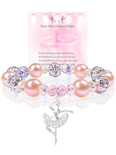 Image of Dance Recital Gifts for Girls - Dance Ballerina Bracelet for Dance Lover Team Ballet Ballerina Gift Dancing School Competition Gifts