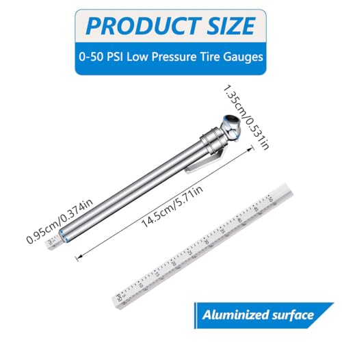 Image of BBTO 2 Pcs 5-50 Psi Low Pressure Tire Gauges Pencil Tire Gauges