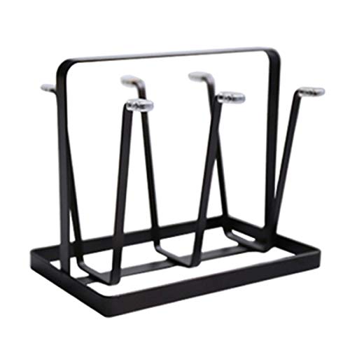 Tosbess Metall Abtropfhalter Abtropfständer für 6 Flaschen Glas Kleiderbügel Getränkehalter Cover