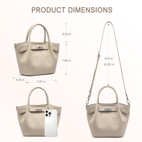Bolso tipo bucket de cuero genuino para mujer miniatura 5
