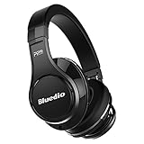 Bluedio U (UFO) PPS 8 Drivers High-End Bluetooth headphones Revolution/3D Sound Effect/Aluminum alloy build/Hi-Fi Rank wireless&wired Over-Ear headsets with carrying hard case Gift-package(Pure Black)