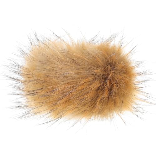 Yardwe Muñequera De Invierno Peluda De Piel Sintética, Calentador De Puños Para Mujer y Niña, Unisex, Color Natural, Talla Única, Adecuado Para Clima Frío y Uso Navideño