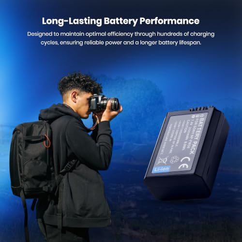 Image of Simpex FW50 Rechargeable Camera Battery 2100mAh 7.4V Li-ion Replacement Battery Compatible with Sony Alpha A7, A6000, A6500, A5100 & NEX Series Mirrorless Cameras(Black)