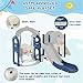 Blue 8 in 1 Kids Slide and Swing Set, Kids Playground, Climbing Slide Toy Set with Basketball Stand, Independent Combination for Kids, Indoor and Outdoor use