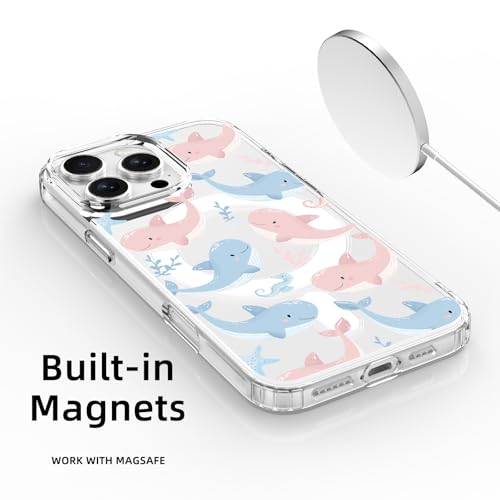 Coque originale pour iPhone 15 Plus magnétique transparente motif baleine