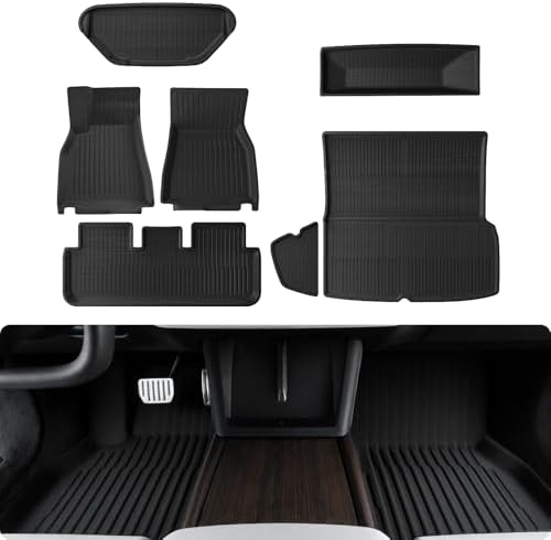 BASENOR 7PCS Floor Mats for 2021-2026 Tesla Model S & Plaid 3D Ma...