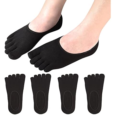 Toe Socks No Show Five Finger Socks Athletic Running Socks For Men Women 4 Pack Cover
