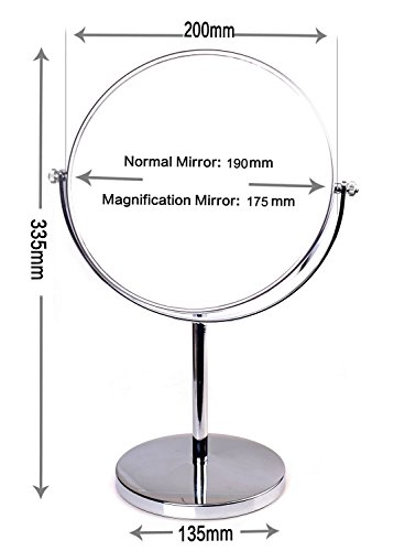 Miroir pour rasage maquillage double face avec miroir de table pivotant 5x