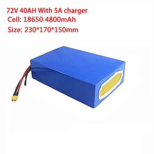 Freedoh 72V 20Ah 30Ah 40Ah Electric Motorcycle Lithium Battery Pack With Bms+ Charger Suitable For 750W-2800W Motor For Electric Motorcycle Electric Scooter Replace Lifepo4 Battery,40Ah #TOP1