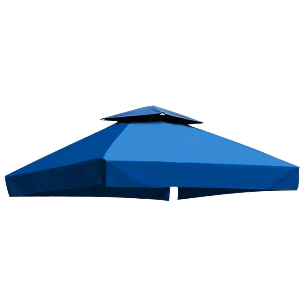 3m x 3m Replacement Gazebo Canopy Waterproof Pavilion Roof Top Cover 2-Tier Roof Top Cover Tent Sun Shade Outdoor Shelter