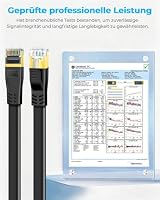 DDMALL CAT 8 LAN Kabel 12m, 40Gbps Flaches Netzwerkkabel (12 Meter Schwarz) – Ansicht 9