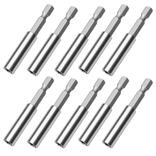 10 Stück Bithalter Magnetisch, Bit Halterung Magnetisch für Akkuschrauber, Bitverlängerung Magnetisch 1/4 Zoll, Hochwertige Bithalter für Präzisionsarbeiten, Ideal für Werkstatt und Baustelle