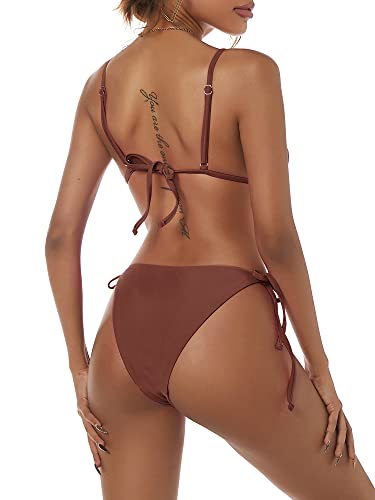 Image of ZAFUL Women's Triangle Bikini Floral String Bikini Set Two Piece Swimsuit Bathing Suits