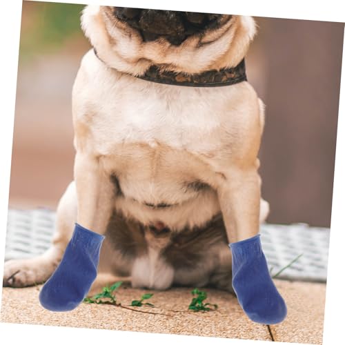 ERINGOGO 4stücke wasserdichte Hundeschuhe rutschfeste Langlebige Pfotenschutz-Schuhe Für Katzen Und Hunde Für Outdoor-aktivitäten Blau