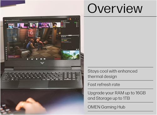 HP Victus 15-fa0021na 15.6" Gaming Laptop | Intel Core i5-12450H | 16GB RAM | 512GB SSD | Nvidia GeForce RTX 3050 4GB | Backlit Keyboard | Windows 11 Home | Black - Image 5