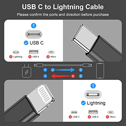 image for Citelect 2Pack for Apple iPhone 14 13 12 Fast Charger Cable Black 6ft 