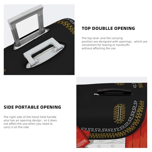 Charro Suit Print Luggage Cover For Suitcase,Washable Elastic Travel Suitcase Protector With Zipper Closure And Bottom Buckle – Fits 18-32" Luggage-Medium3