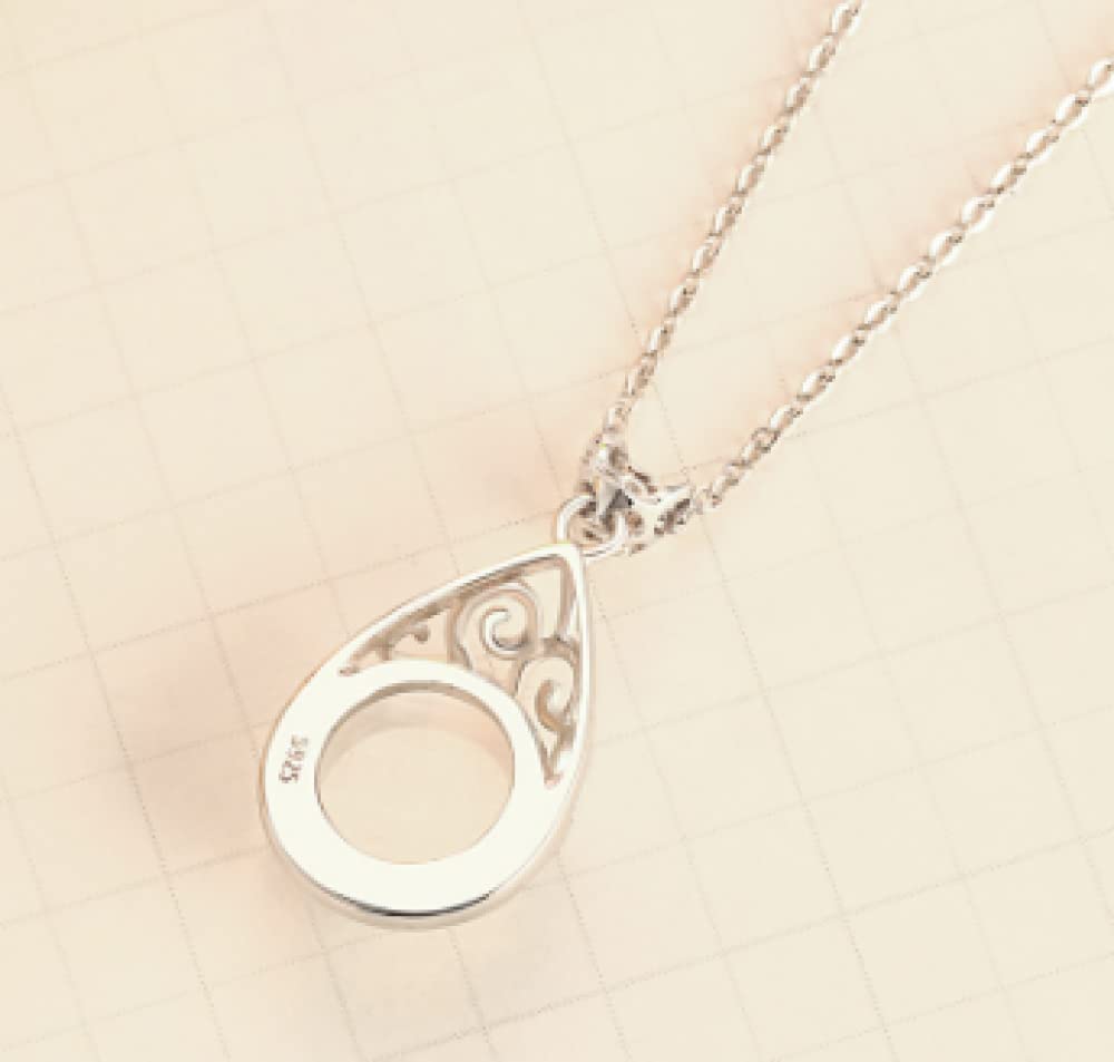 ZH1YFD Silber Halskette für Frauen, Drop Halskette für Frauen S925 Sterling Silber Openwork Vintage Tränenkristallkristall Halskette zierlich Trendige Halskette Halskette Böhmen Böhmen Schmuck für