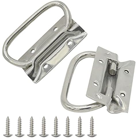 CORGRE Furniture Pulls Chest Hardware Handles Wooden Case Pulls Folding Pull Handle 2 Pack Nickel Plated Cover