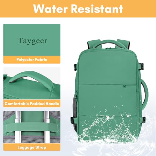Taygeer Travel Backpack for College Woman, Lightweight Backpack for 15.6 inch Laptop with Water Bottle Holder, TSA Friendly Bag for Women, Back Pack Carry On Luggage for friend Gym Sport,Green by Taygeer - Image 8