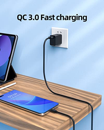 Superer Micro-USB 5FT Fast Charger Fit for Samsung Galaxy S7 S6 S5 S4 S3 S2 Active/Edge/Edge+/Mini/Zoom Developer Edition, Fit for Galaxy A6 A10, Convoy 3 4, Gusto 3, Rugby 4 III Phone Power Adapter