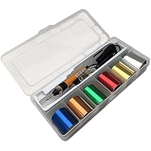 A-ONE USB Hot Stamping Calligraphy Foil Pen with 6 Rolls Hot Foil Papers Gold, Silver, Blue, Red, Orange, Green with 4 Tips, Tip Changer for DIY Foiling Project Card Making Craft