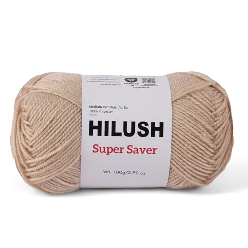 Image of Supersaver,Poly Yarn Supersoft Hand Knitting Wool Ball,(1 Ball /100 Gram Each)Ball Suitable For Craft,Crochet,Amigurumi,Embroidery,Toys,Garments,Flowers And Hobby Projects,2 Fine,Shade No(Beige)