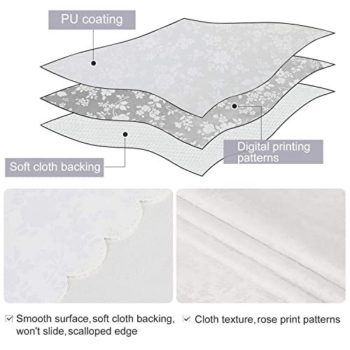 Image of Smiry Round Table Cloth, Waterproof Heavy Duty Vinyl Tablecloths, Wipeable Washable Table Cover for Kitchen and Dining Room (White, 60 inch Round)