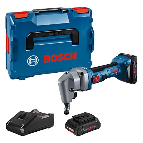 Bosch Professional Akku-Nager GNA 18V-16 E (Leistung 700 W, bürstenlose Motortechnologie, 2x4.0 Ah ProCORE Akku, Ladegerät GAL 18V-40, in L-BOXX), 0601529601, Blue