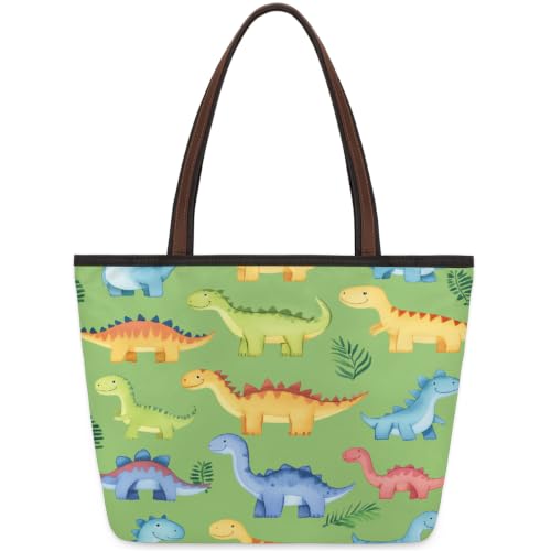 Sac fourre-tout dinosaures zippé en polyester de 45x33 cm pour le quotidien