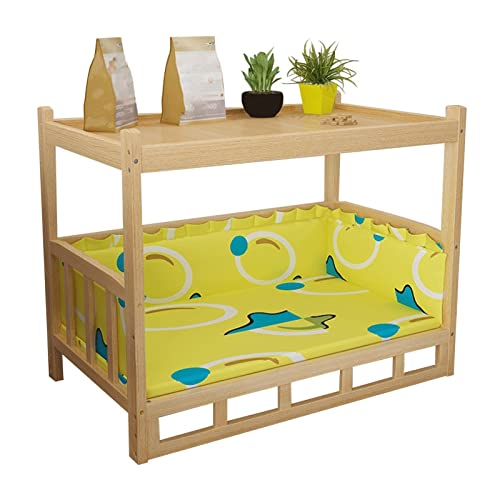 Dog Bed Covers Dog Bed Pet Bed Small, Medium, Large with Storage Shelf & Removable Mattress, Home Bedroom Living Room Nightstand/Sofa Side Table, Easy Assemble (Color : Style2, Size : L-90x55x70cm/35x22x28)