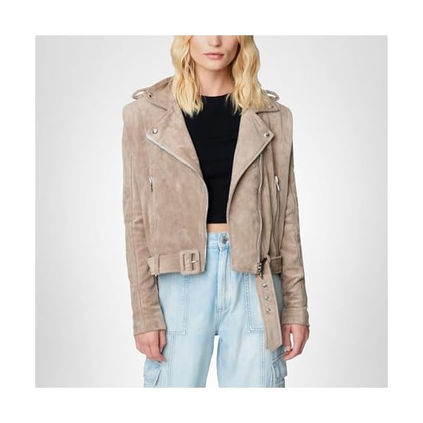 [BLANKNYC] Womens Luxury Clothing Suede Moto Jacket, Comfortable & Stylish Coat