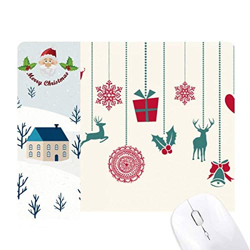 Tapis de souris Noël avec flocons et cœurs pour bureau de fête