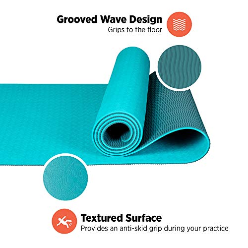 image for Retrospec Zuma Yoga Mat w/Nylon Strap for Men & Women - Non Slip Excer