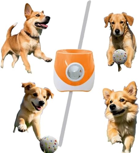 KryZaro小型・中型犬用自動犬ボール投げランチャー|プラスチック製インタラクティブペットボール投げ機 屋内外用投げゲーム
