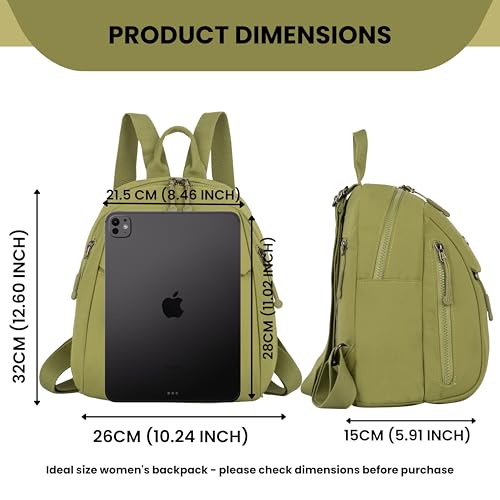 Image of TS WITH TECHSUN Women Mini Backpack | Water-Resistant Compact Bag for Travel, Daily Use & Casual Outings | Fits Only Essentials (L) 26CM X (W) 15CM X (H) 32CM
