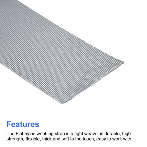 Image of Nylon Webbing Strap, 10 Metres, 1 inch /1.5 inch /2 inch Width, 0.7 mm Thickness (Grey, 2 inch)