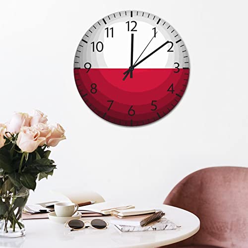 Horloge murale Pologne 30cm suspendre décoration PVC silencieuse pas de tic-tac - 6