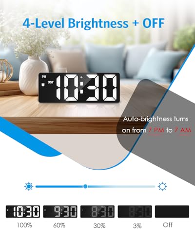 Image of AMIR Digital Alarm Clock, LED Clock for Bedroom, Electronic Desk Clock with Type-C Port Adjustable Brightness DST Snooze 12 /24H Display for Home Office
