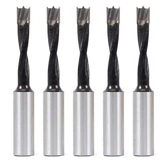 5mm X 57.5mm Dowel Drill Brad Point Boring Bit, Right Hand, 10mm Shank