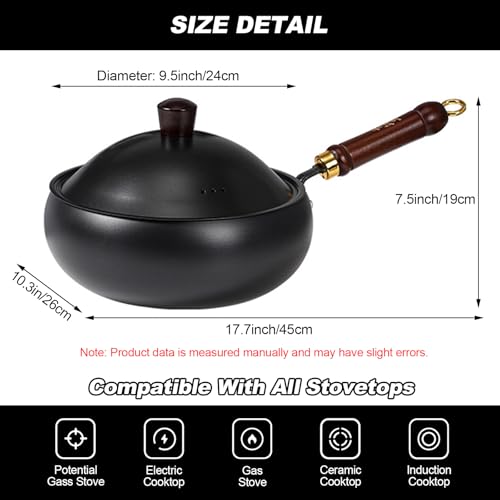 Wok de hierro fundido japonés 9.5 pulgadas miniatura 2