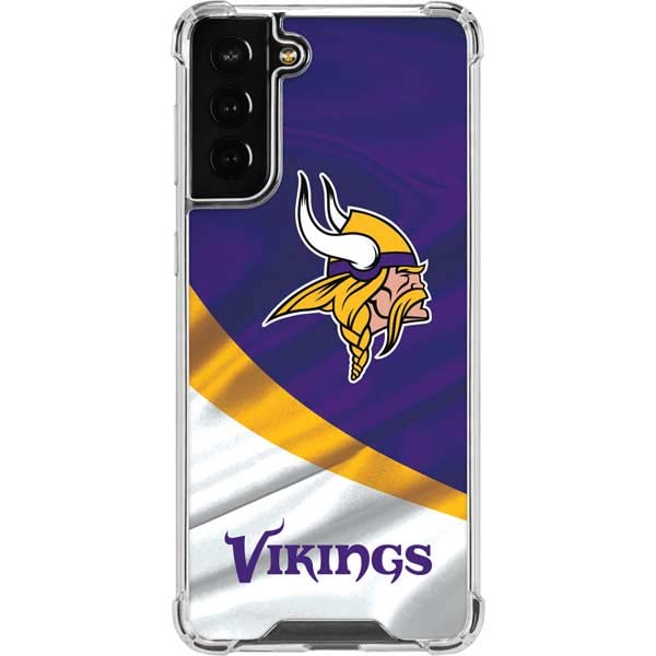 Skinit Clear Phone Case Compatible with Galaxy S22 Plus - Officially Licensed NFL Minnesota Vikings Design