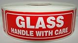 1 Roll of 1000 Labels 1x3 GLASS Handle with Care Shipping Labels Stickers