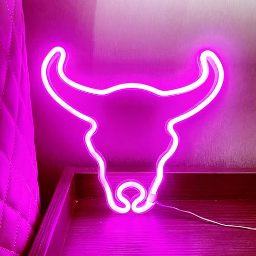 Image of Cow Neon Sign for Wall Decor,Neon Cow Led Sign Battery or Usb Powered,Neon Night Lights Light up Cow Decorative Signs for Bedroom Living Room Dorm Bar Counter Party